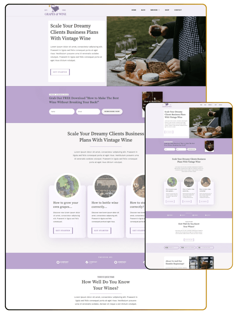 Grapes Wine Homepage optimized