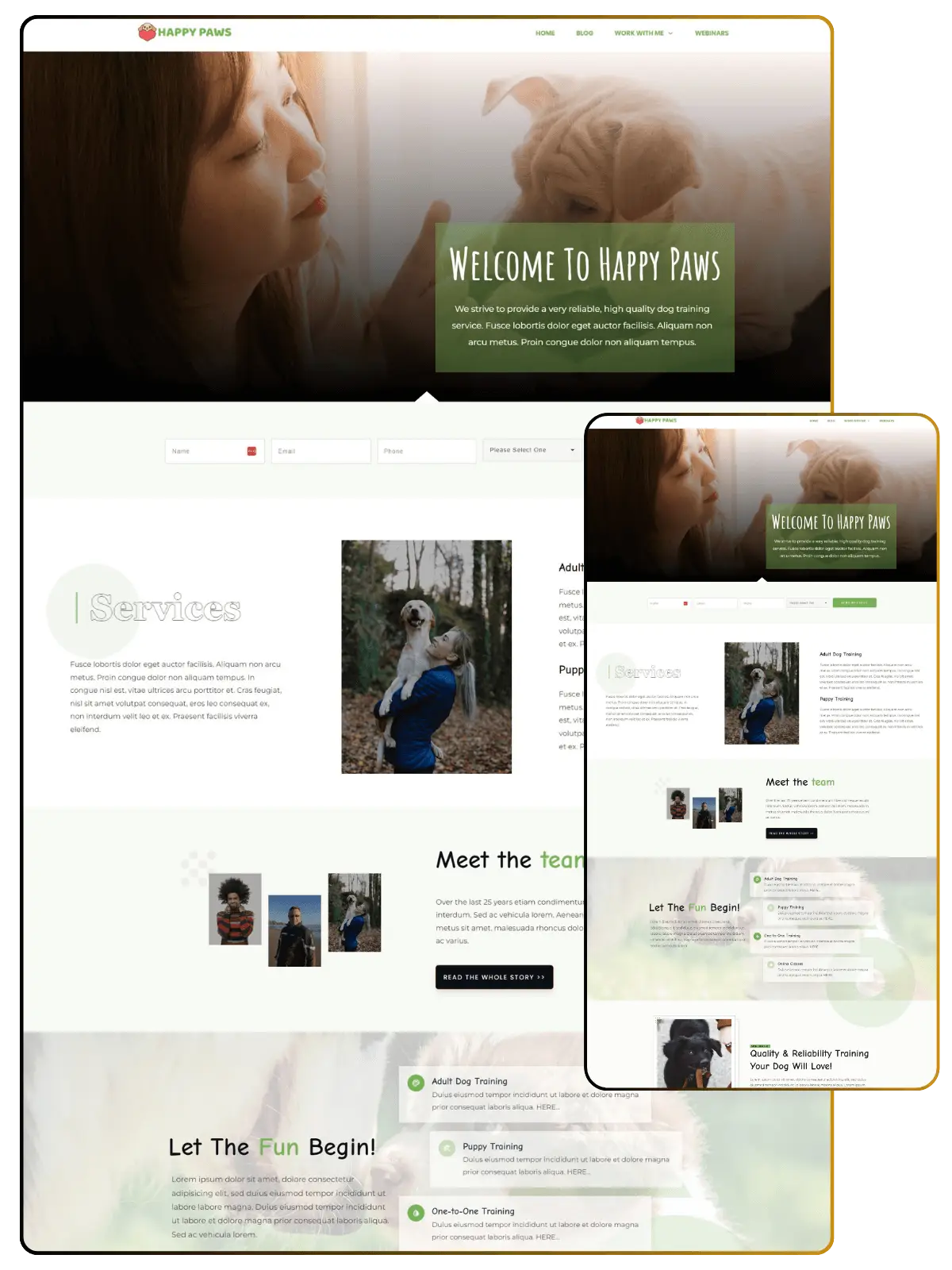 Happy Paws Homepage optimized