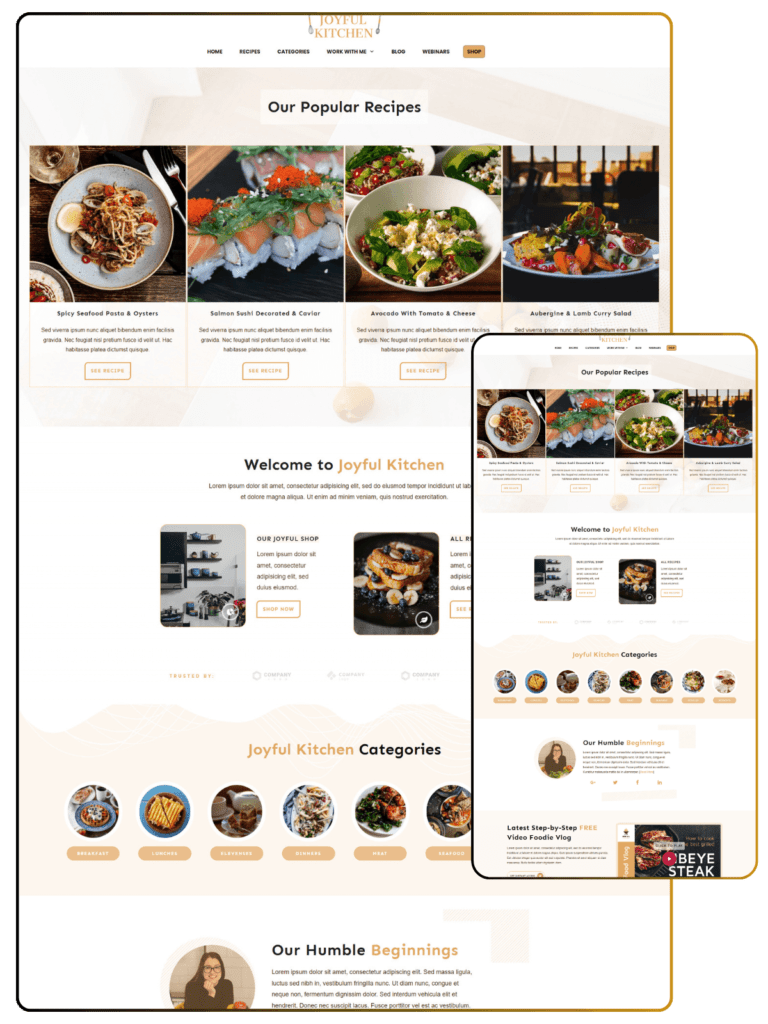 Joyful Recipes Homepage optimized