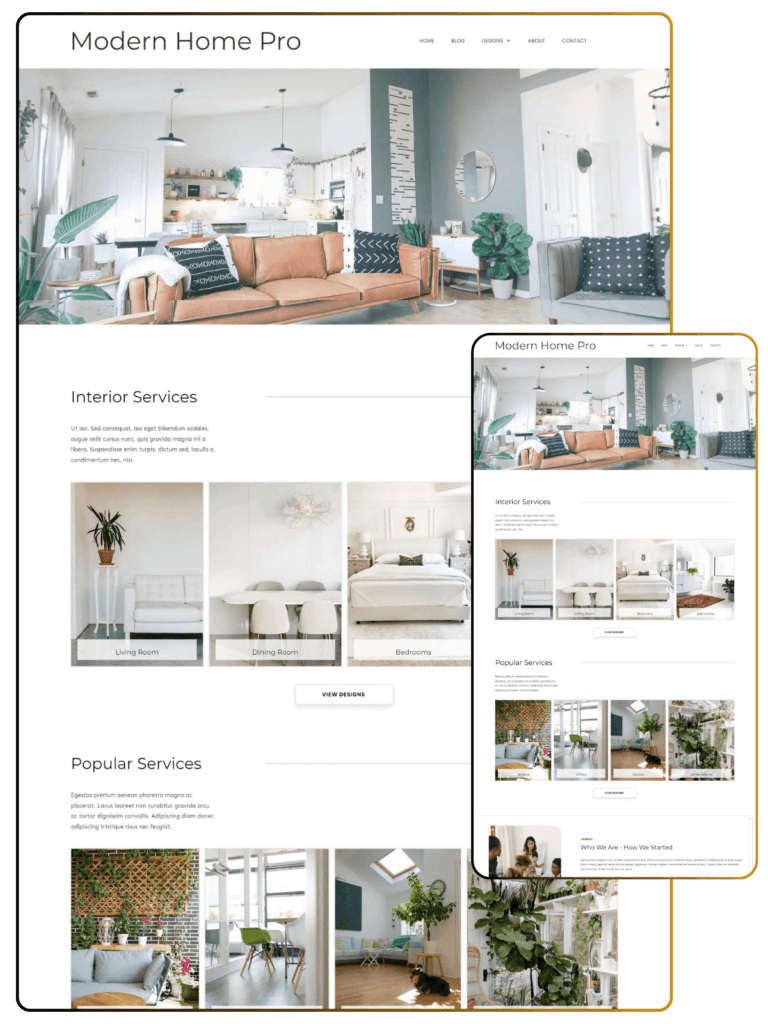 Modern Home Pro Homepage optimized