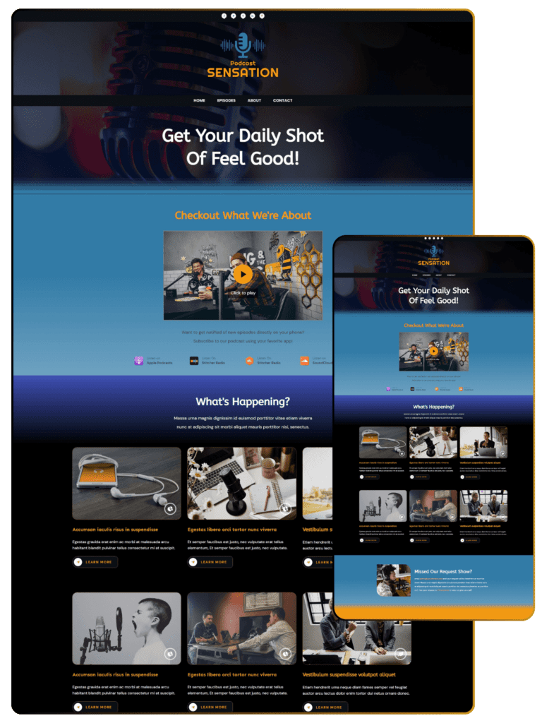 Podcast Sensation Homepage optimized