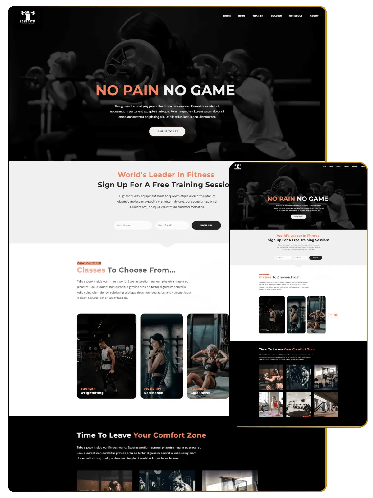Power Gym Homepage optimized