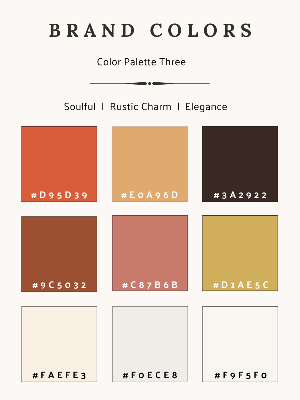 Displaying 9 colors for Color Palette 3