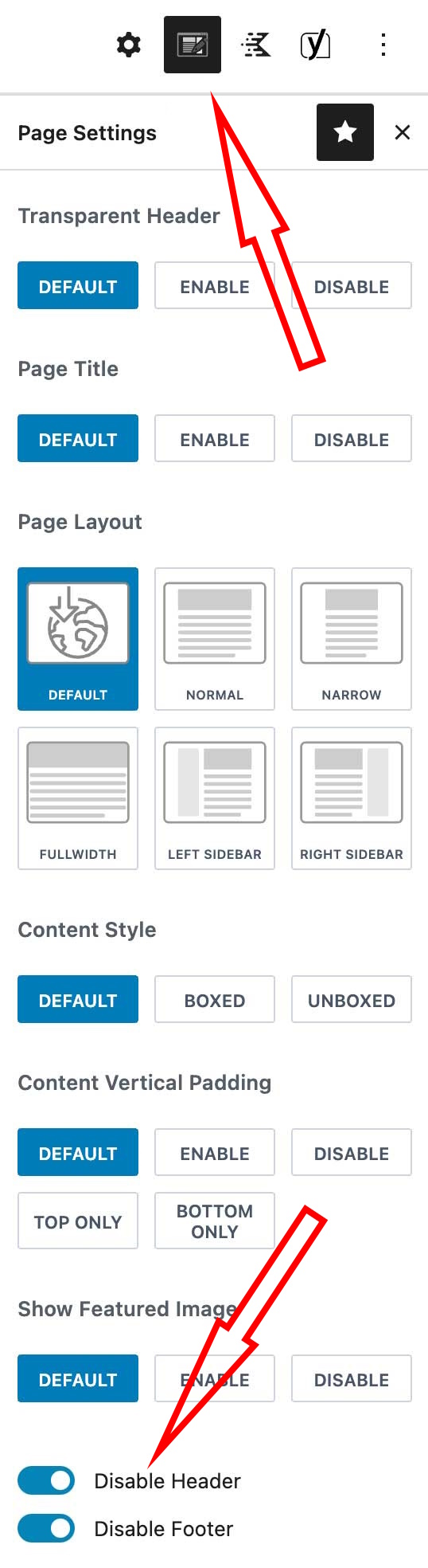 disabling header footer