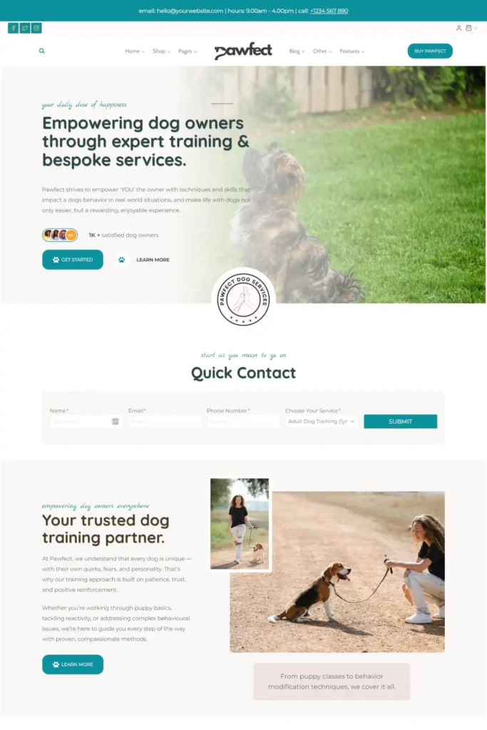 Homepage Option 1 – Pawfect Gallery 8
