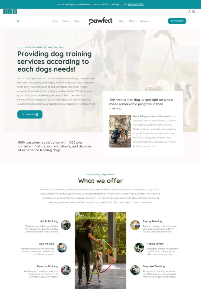Service Landing Page Pawfect Gallery 14